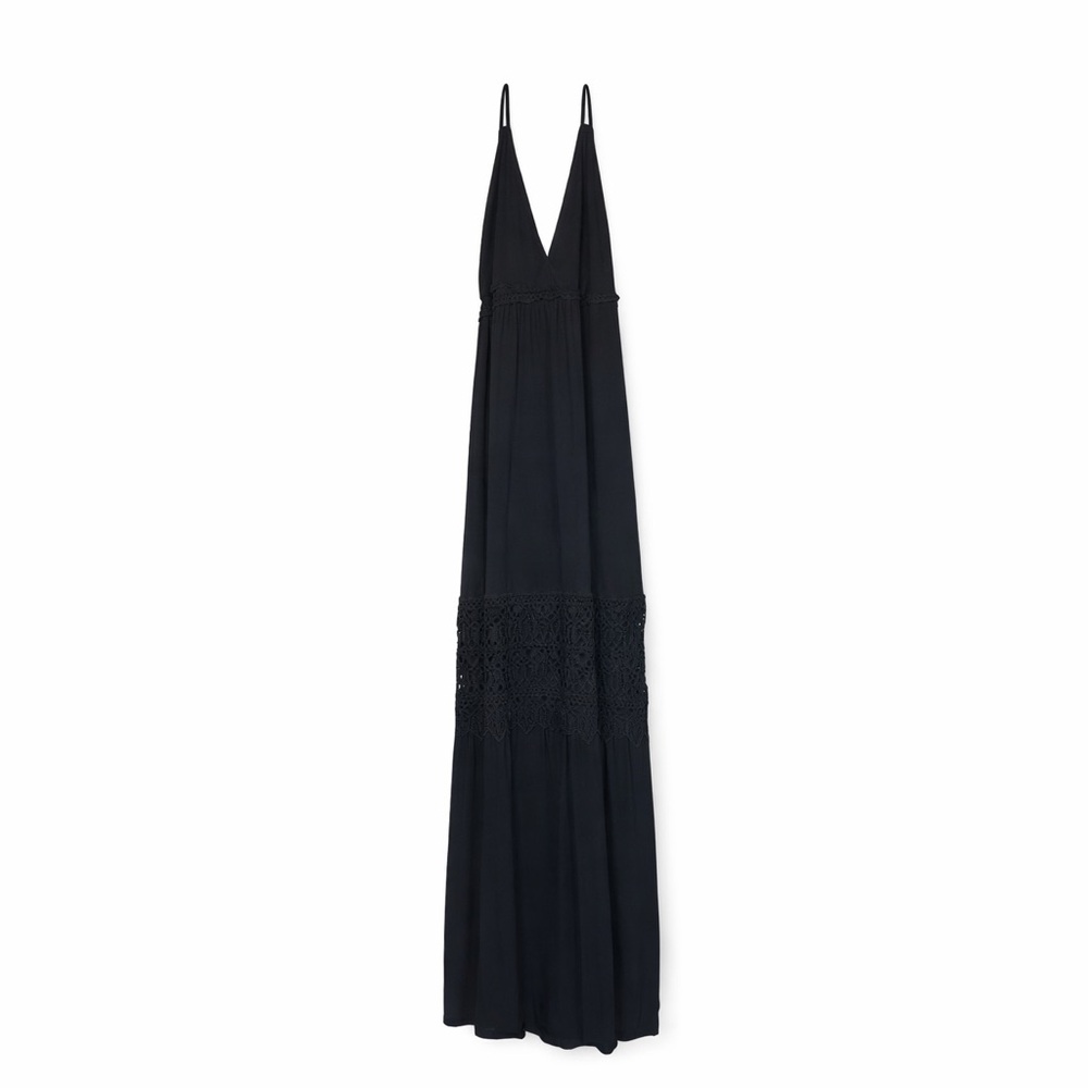 Black Halter Boho Maxi Dress